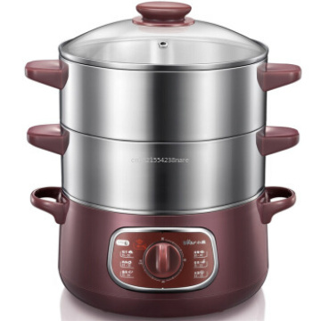 Double-layer Stainless Steel Electric Food Steamer 800W 8L Automatic Electric Steamer 90mins Twist Timing Hot Pot D80A1