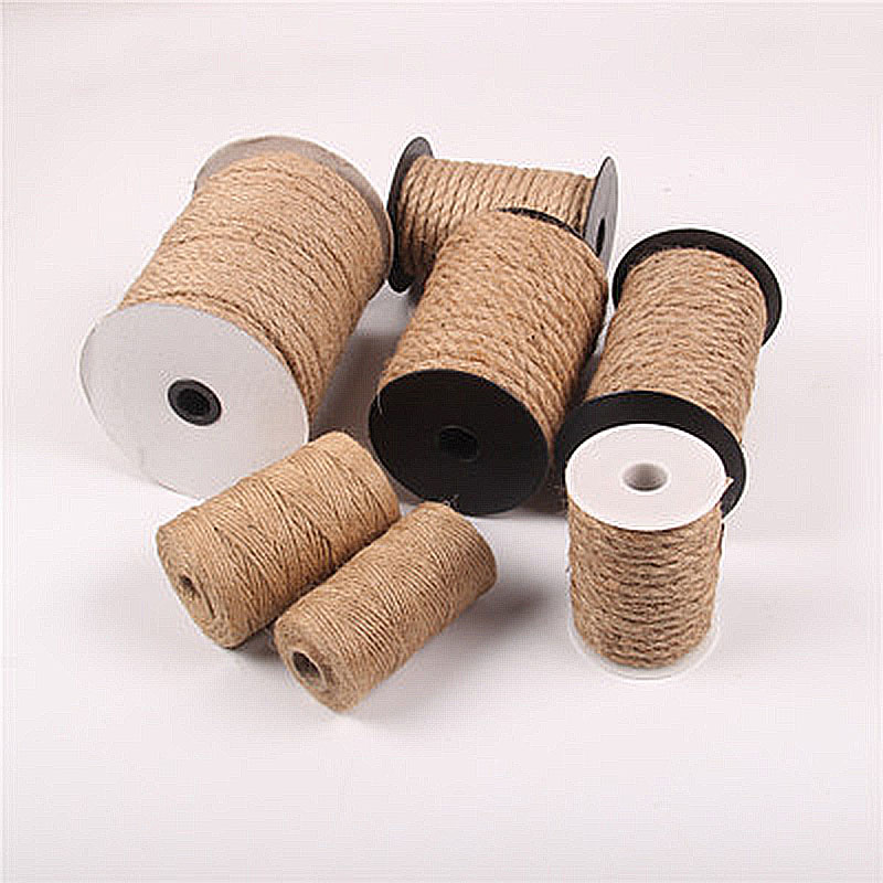 4-12mm Cords Natural hand-made jute rope packaging lamp decoration rope binding hemp ropes DIY decorative Cords