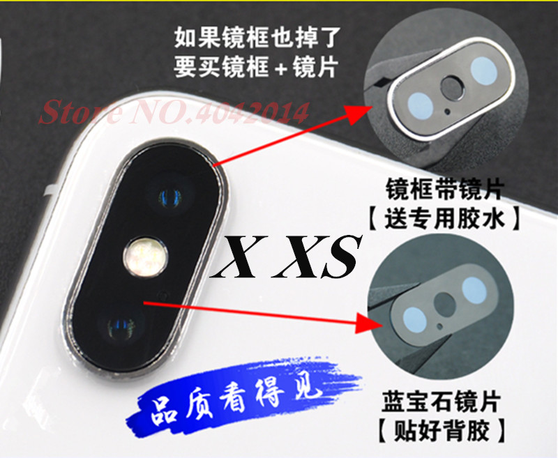 100% Original Rear Back sapphire Camera Glass Lens Cover For iPhone X XS max Mobile phone lenses case replacement Parts