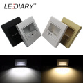 LEDIARY LED Stair Light IR&Light Sensor Recessed Step Lamp Input 100V-240V Footlight Warm White/Cold White Stairway Lamp 4-Color