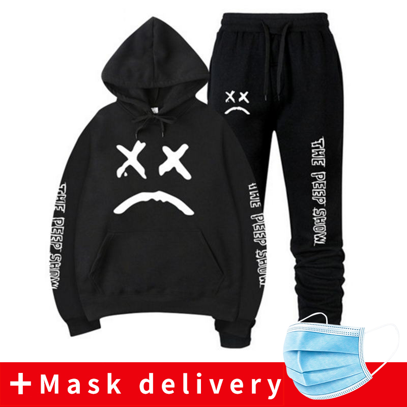 2020 winter tracksuit men set Thermal Hooded Sweatshirts set Fleece hoodies Sportswear Set Sweatpants hoodies Men's 2 piece set