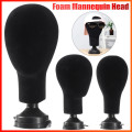 Male Polystyrene Foam Mannequin Silicone Manikin Head Model Dummy Wigs Glasses Cap Display Hat Display Holder Stand Black