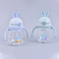 280ml Rabbit Baby Bottle Baby Feeding Bottles With a Straw BPA Tube Dust Cover Children Drink Bottle for Drinking Water Milk
