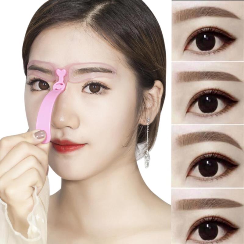 4pcs Reuse Eyebrow Stencils Beauty Tool Makeup Shaping Grooming Eye Brow Makeup Model Template Eyebrows Styling Tool New Hot