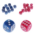 20pcs/Pack Pearlized Opaque 6 Sided Dice Role Play Game Accessory Pink+Blue