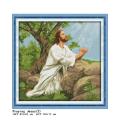 Jesus Sacred Heart Christ Religious Figure Painting Count Printing DIY Cross Stitch Kit DMC 11CT 14CT Embroidery Needlework Set