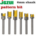 1PC 6mm Shank Template Trim Hinge Mortising Router Bit Straight end mill trimmer cleaning flush trim Tenon Cutter forWoodworking