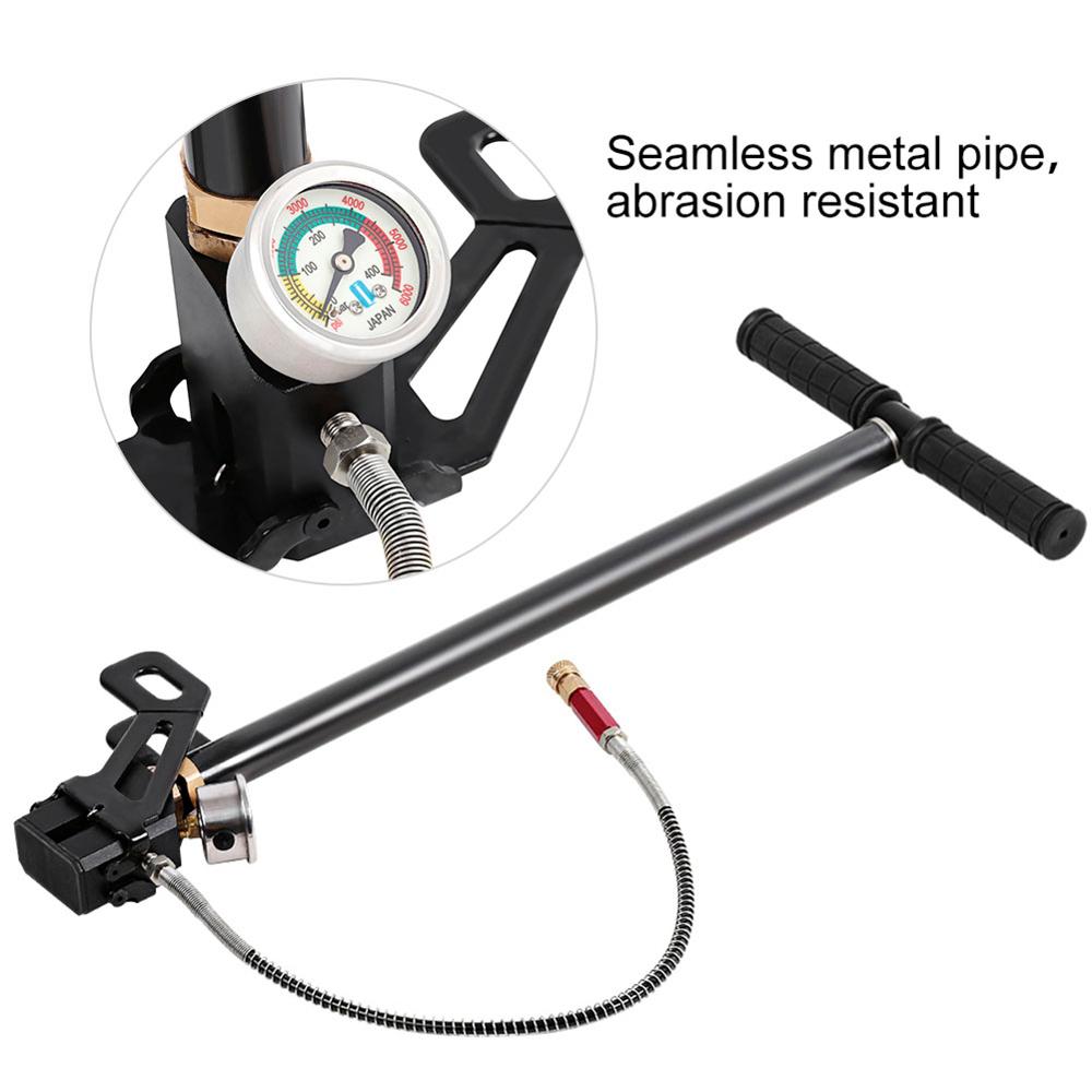 High Pressure 0-6000psi Tungsten Steel 3 Stage Hand Pump for PCP Air Gun Boat Tire Car Motorcycle Bike Basketball Tyre Inflator