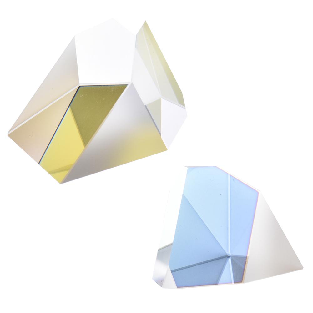 Prism Irregular Roof Bright Light Combine Cube Prism Stained Glass Beam Splitting Prism Optical Experiment Instrument