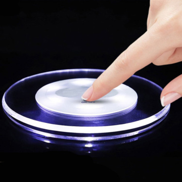 Led Coaster Cup Holder Mug Stand Luminous Bar Mat Table Placemat Party Drink Glass Creative Pad Round Acrylic Decor Led 7 Colors