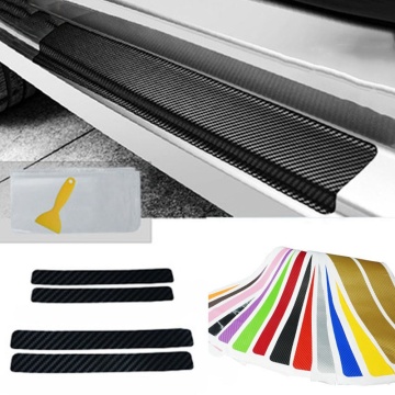 4Pc Universal Car Styling Sticker Carbon Fiber Door Sill Scuff Plate Guards Door Sill Protector Car Accessories