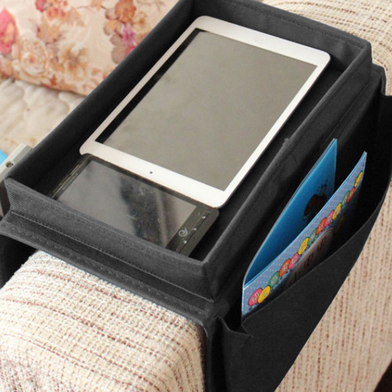Sofa Chair Storage Bag Couch Arm Rest Table Organizer Tray Sofa Pockets Remote Magazine Rack 6 Pocket