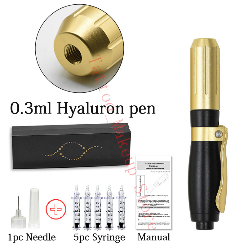 0.3ml or 0.5ml Hyaluronic Acid Pen High Pressure Mesotherapy Gun Needle Free Meso atomizer Hyaluron gun for lip face lifting