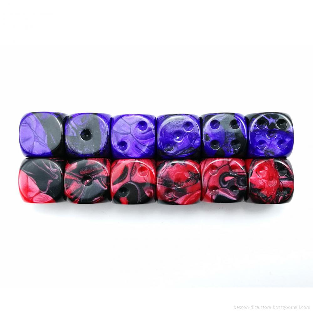 Bescon Raw Unpainted16MM Game Dice with Blank 6th Side, Gemini Two Tone Colors 5 Assorted Colors