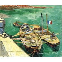 Modern art Sand Barges by Vincent Van Gogh paintings for living room Hand painted High quality