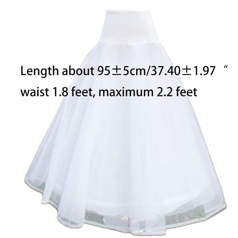Womens A-Line 1-Hoop Fishtail Petticoat Bridal Full Length Layered Ball Gown Slips Tulle Crinoline Underskirt for Wedding Dress