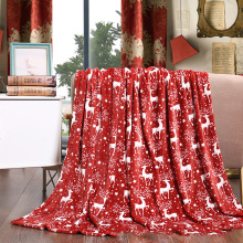 Christmas Elk Blanket Flannel Throw Blankets For Beds Double Layer Winter Comfort Cotton Coral Fleece Blanket Dropshipping