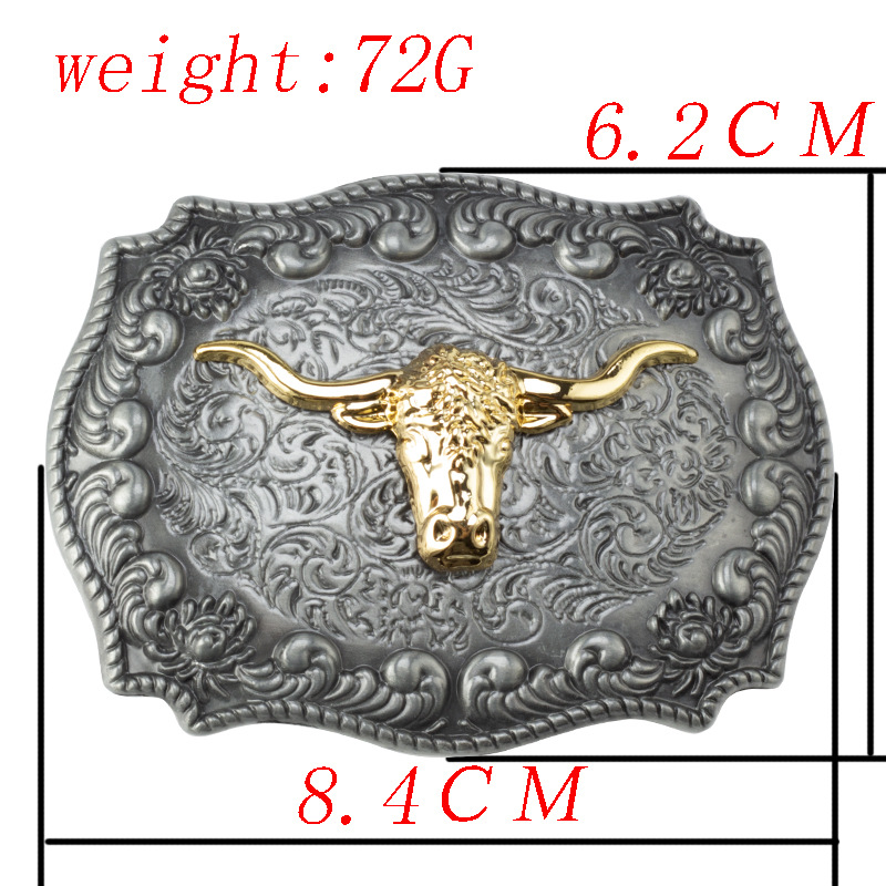 Golden Bull head Belt Buckle Handmade homemade belt accessories waistband DIY Western cowboy rock style k52