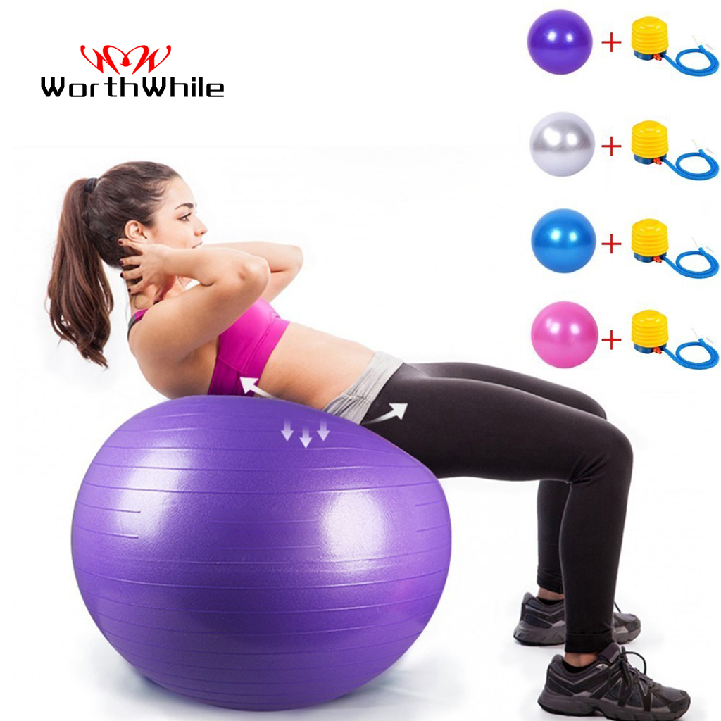 WorthWhile Gym Yoga Balls Pilates Fitness Exercise Balance Ball Workout Training Powerball Equipment Accessories 55cm 65cm 75cm