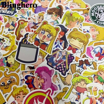 CA944 50pcs/set Sailor moon Anime Graffiti Stickers For Luggage Laptop Notebook Fridge Car Motorcycle Toy Phone Cartoon Stickers