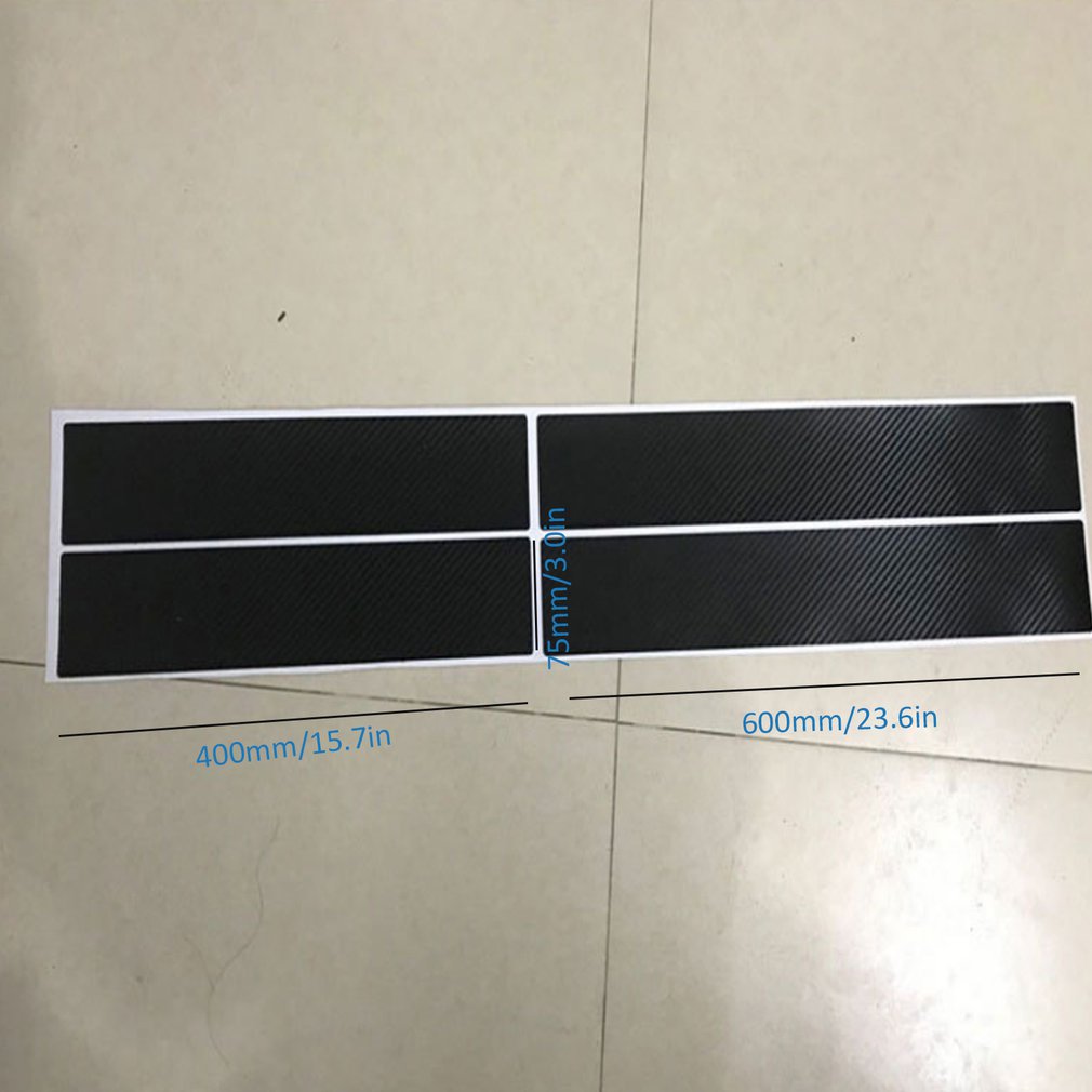 4Pc Black Car Door Stickers Carbon Fiber Plate Car Sticker Sill Scuff Cover Anti Scratch Decal Universal For All Car