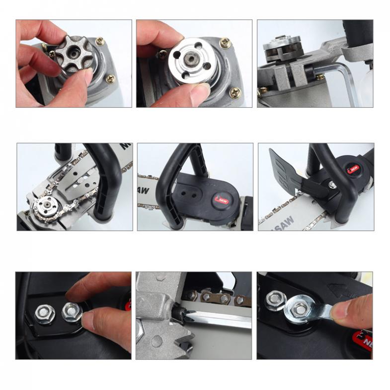 12 Inch Steel Multifunctional Mini Electric Chain Saw Stand Parts Set with Saw Blade for Angle Grinder Tool Accessories