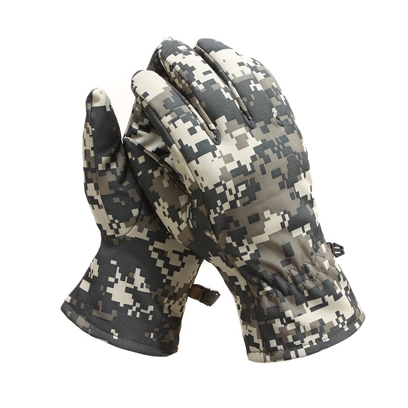 Softshell Fleece Thermal Waterproof Military Tactical Gloves Men Warm Full Finger Army Combat Camouflage Airsoft Shooting Gloves