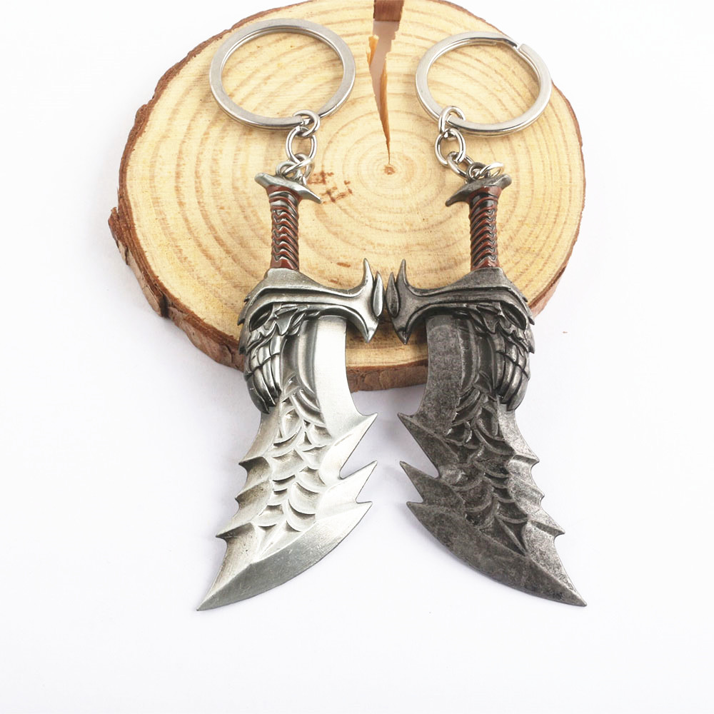 God Of War Kratos Alloy Weapon Keychain Blades Of Chaos Keyring Pendant Men Women Jewelry Game Peripheral Accessories