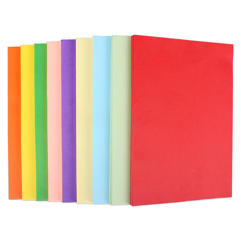 100pcs/lot A4 Colorful Printing Paper 70g Children DIY Handmade Origami Craft Paper Thick Paperboard Cardboard