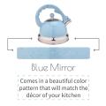 Sky Blue Mirror Stainless Steel Whistling Tea Kettle