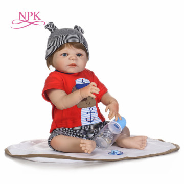 NPK Reborn baby boy dolls 22inch full silicone body reborn babies real sleeping newborn babies toys for children gift bonecas