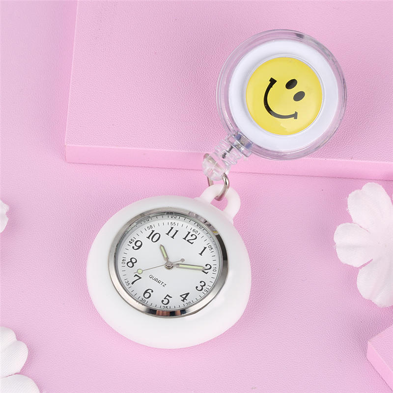 Nurse Watche Clip Colorful Smile Faces Quartz Pocket Watch fob Medical Nursery Clocks Pendant Hanging Watch reloj de enfermera