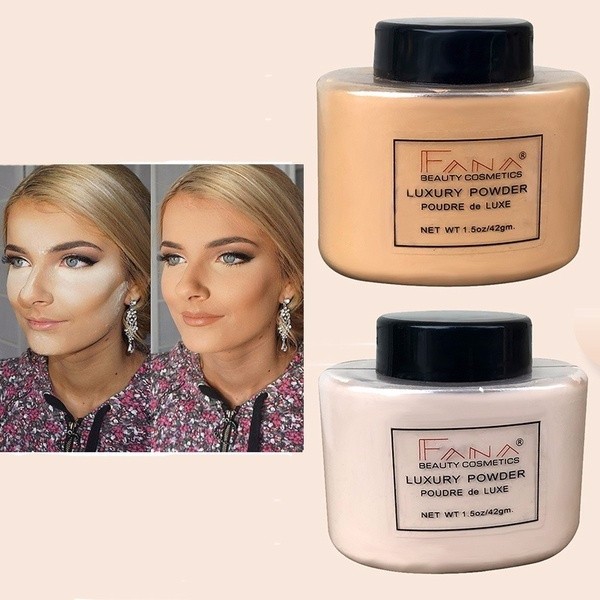 1PC Natural Face Loose Powder Makeup Smooth Long-lasting Oil Control Waterproof Finally Cover Highlighter Powder Cosmetics TSLM2