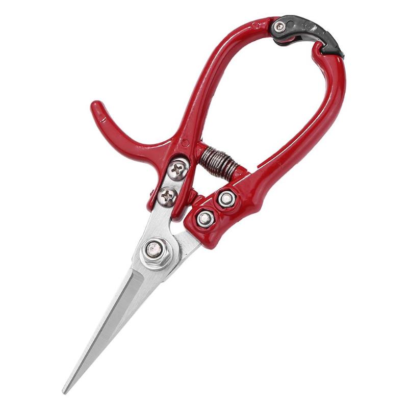 Garden Shearing Pruner Multi-functional Tree Cutter Scissors Safety Buckle Stainless Steel Spring Grass Flower Shear Tool