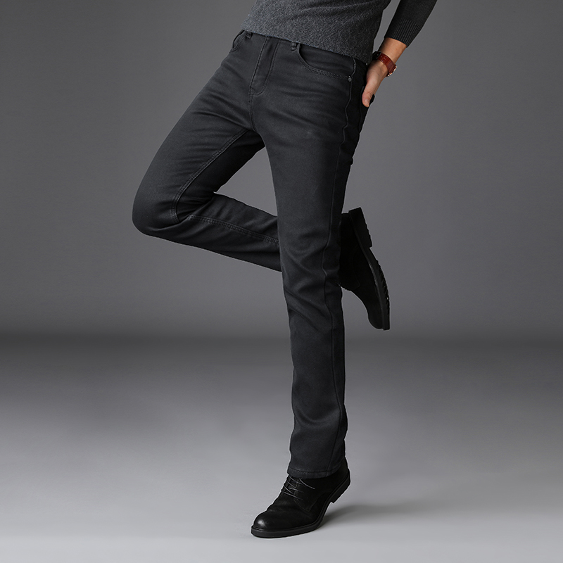 Men's Slim Fashion Jeans High Quality Male Elastic Gray Skinny Leisure Jeans Brand Clothing