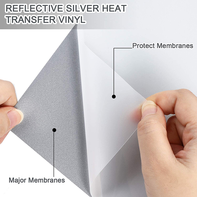 Reflective Gray Heat Transfer Vinyl Tshirt Iron On Clothing Heat Press Craft Film HTV DIY 50*20cm/30cm