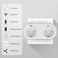 Smart Life WiFi Socket 2 Plug Energy Monitoring Individual Control Wireless APP Control Alexa Compatible EU Smart Plug Timer