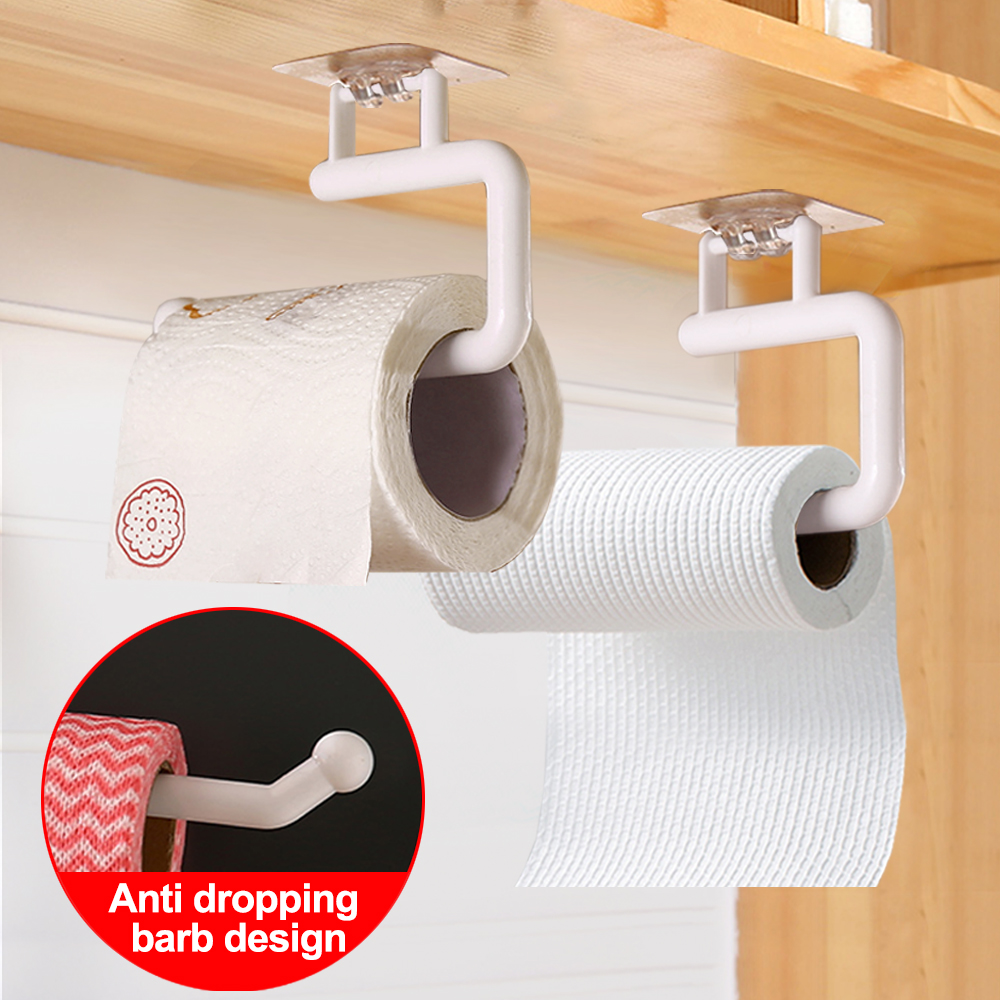 3 Types Kitchen Paper Roll Holder Towel Hanger Rack Bar Cabinet Rag Hanging Holder Toilet Paper Holder Bathroom Organizer Shelf