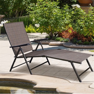 Outdoor Adjustable Chaise Lounge Chair Folding Sun Loungers Patio Furniture HW49889