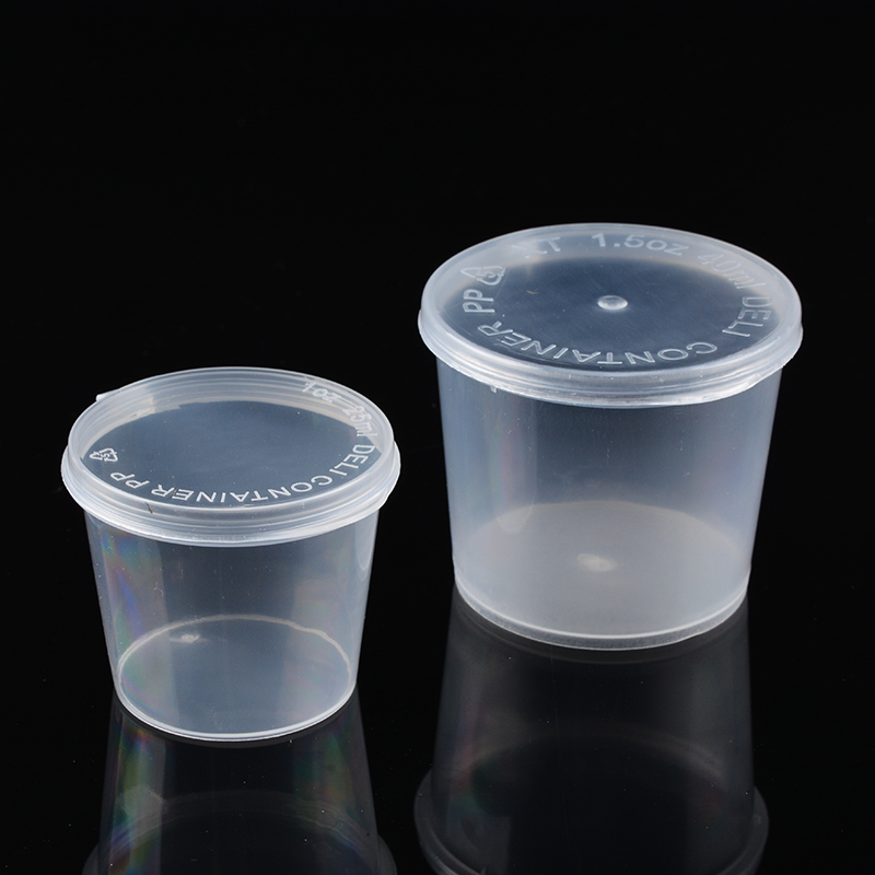 50Pcs/Set Clear Small Sauce Food Cups Storage Containers Clear Boxes with Lids Portable Plastic Cups Transparent 25ML/40ML