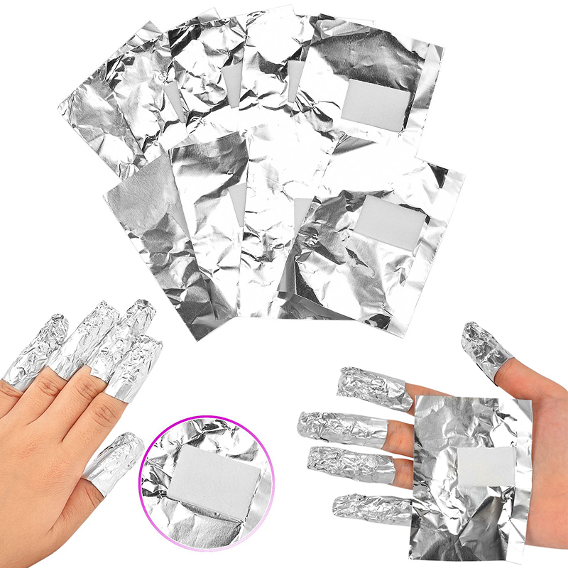 100Pcs Cotton Aluminium Foil Nail Polish Remover Wraps Without Acetone Nail Art Soak Off Acrylic Gel Nail Gel Removal