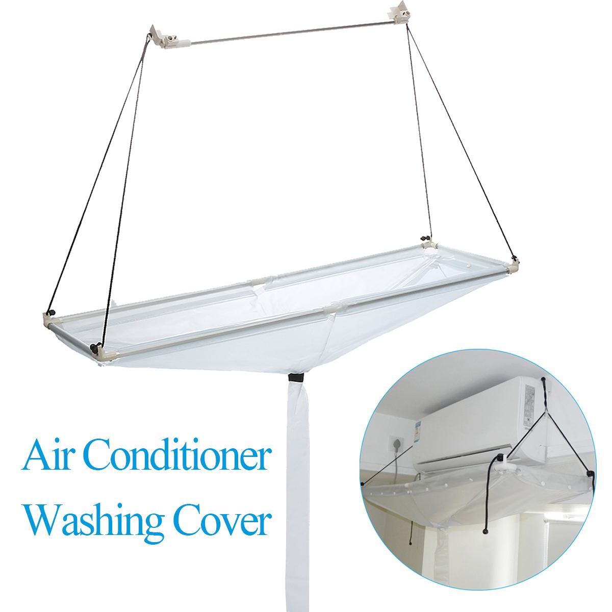 Open Type Air Conditioner Washing Covers Home Ceiling Wall Mounted PVC Air Conditioning Cleaner Washing Cover Dust Cleaning Tool