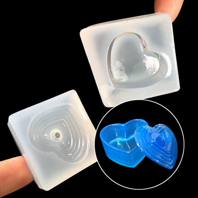 Mini Heart-shaped Storage Box Liquid Silicone Mold DIY Resin Jewelry Mold Resin Molds For Jewelry