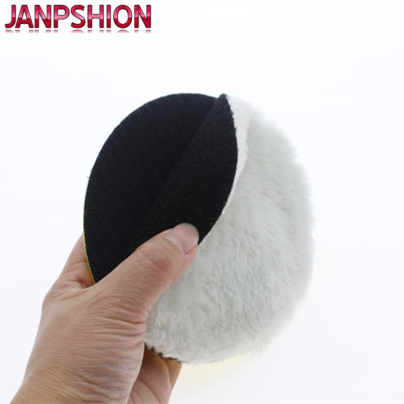 JANPSHION 4pc 125mm car polishing pad 5" inch polish waxing pads Wool Polisher Bonnet For Car paint Care