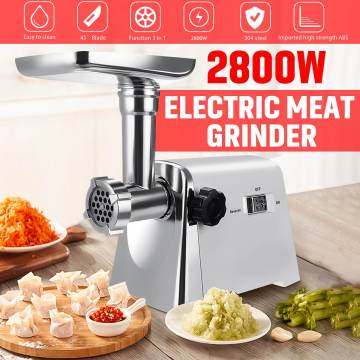 2800W 220V Powerful Stainless Steel Electric Meat Grinders Home Sausage Stuffer Meat Mincer Heavy Duty Household Meat Mincer