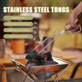 Barbecue Carbon Clip Long Handle Tongs Stainless Steel Oven Charcoal Salad Tong Kitchen Supplies Tool BBQ Tools