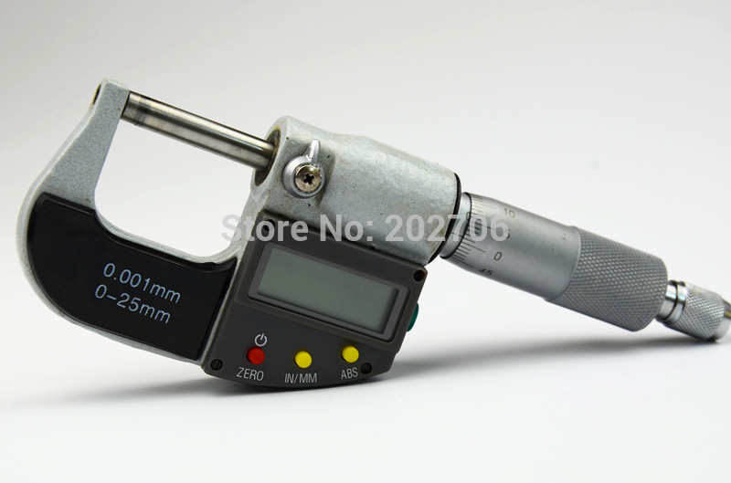 Brand Digital Micrometer 0-25mm 0.001mm Metric/Inch Electronic Outside Micrometro Carbide Tip