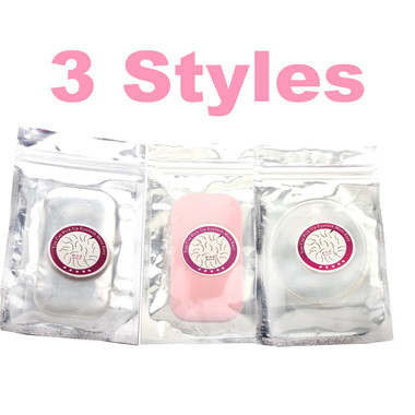 3PCS Rectangle Round Silicone Eyelash Holder Thick Pad for Individual Eyelash Extensions False Eyelash Extension Makeup Tools