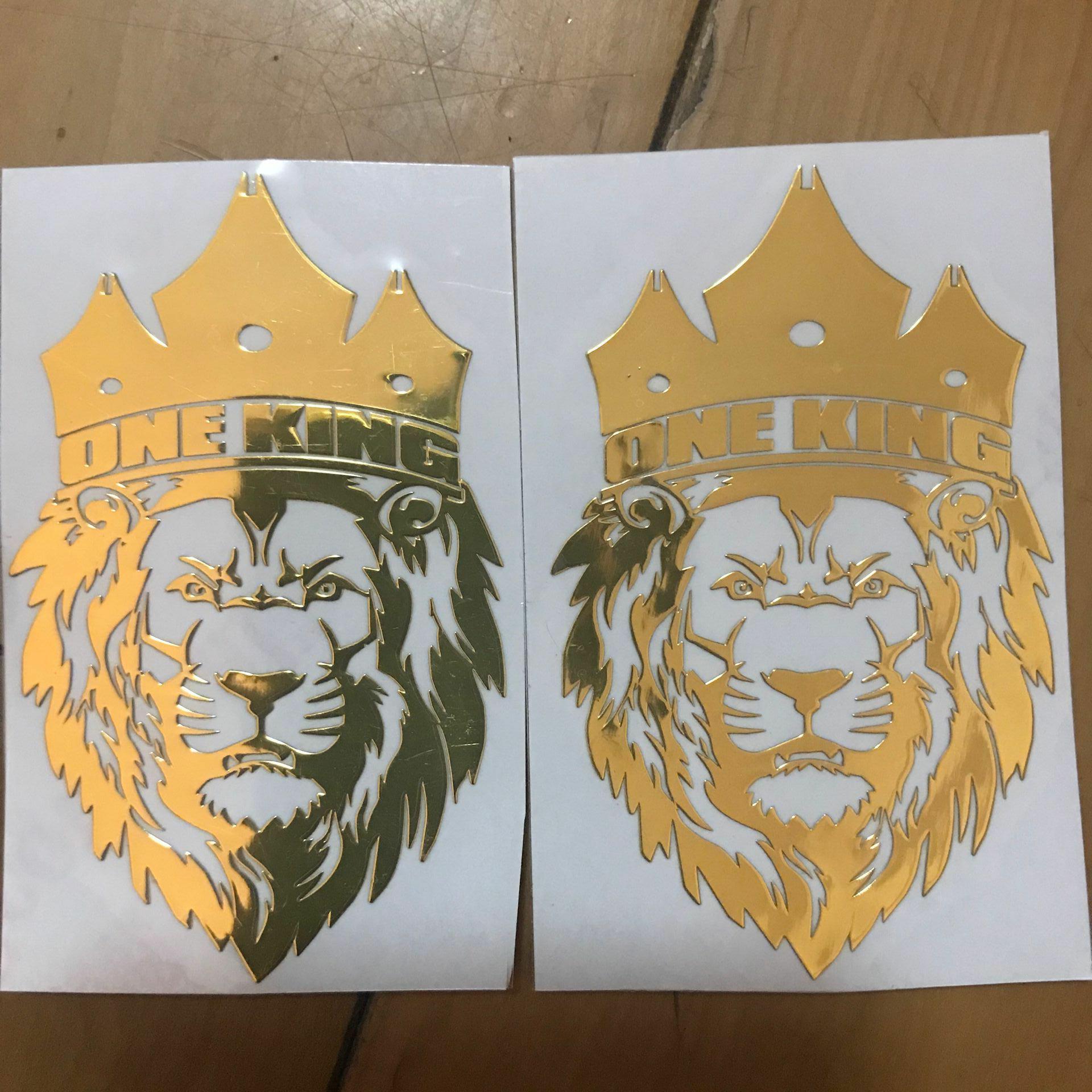 MT-64 one king lion 3D Car Stickers Cool Logo Car Styling Metal Badge Emblem Tail Decal Motorcycle Car Accessories Automobile