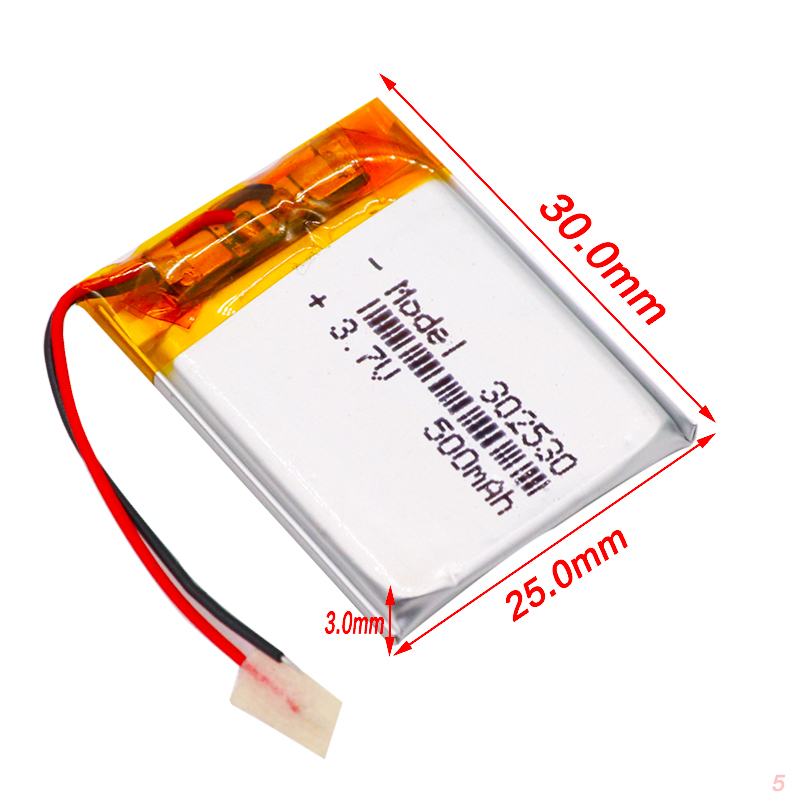 1/2/4pcs battery Size 302530 3.7V 500mah Lithium polymer Battery with Protection Board For MP4 Digital Products